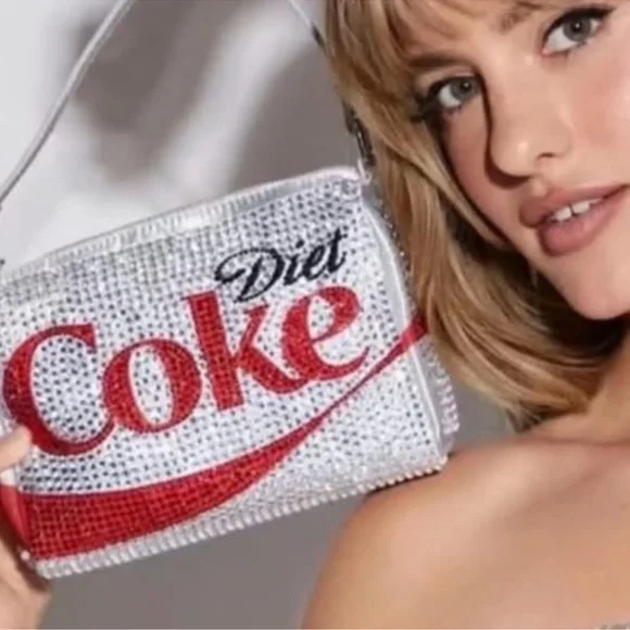 Diet Coke Crystal-Embellished Silver Mini Handbag - Picture 5 of 6